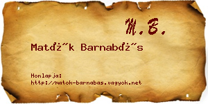 Matók Barnabás névjegykártya